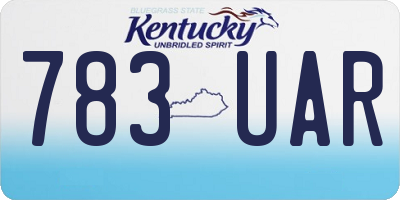 KY license plate 783UAR