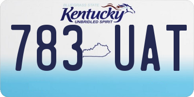 KY license plate 783UAT