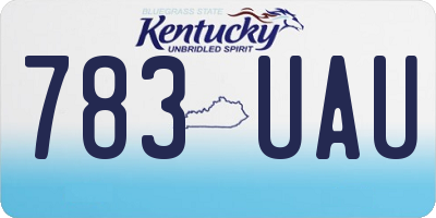 KY license plate 783UAU