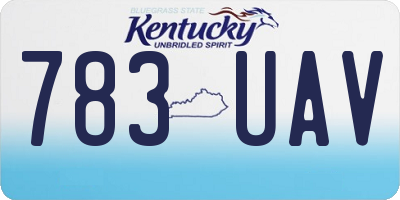 KY license plate 783UAV