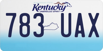 KY license plate 783UAX