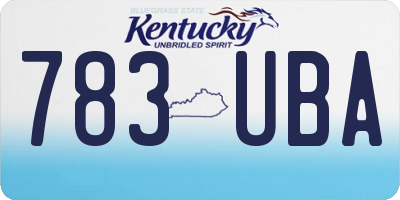KY license plate 783UBA