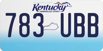 KY license plate 783UBB