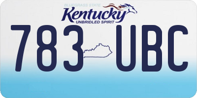 KY license plate 783UBC