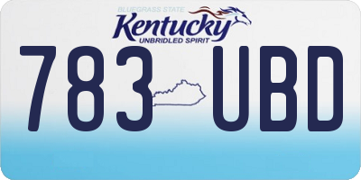 KY license plate 783UBD