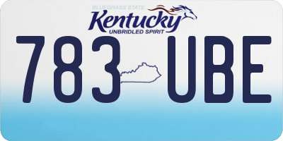 KY license plate 783UBE