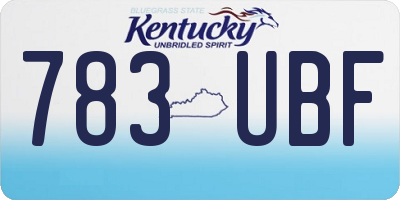 KY license plate 783UBF