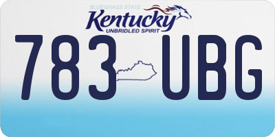KY license plate 783UBG