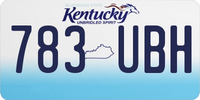 KY license plate 783UBH