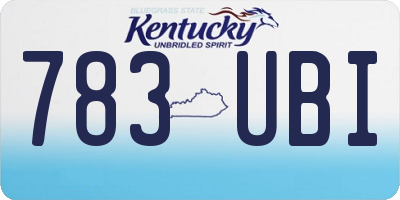 KY license plate 783UBI