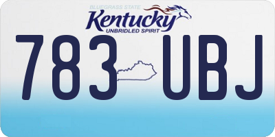 KY license plate 783UBJ