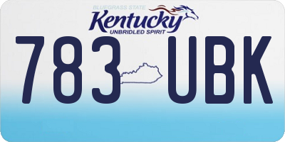 KY license plate 783UBK