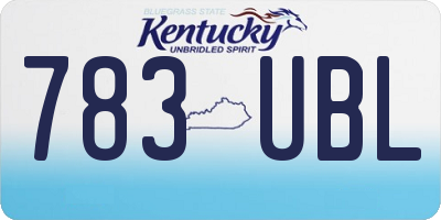 KY license plate 783UBL