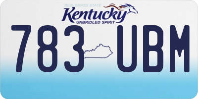 KY license plate 783UBM