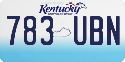 KY license plate 783UBN