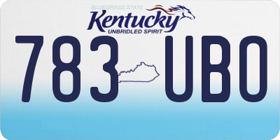 KY license plate 783UBO