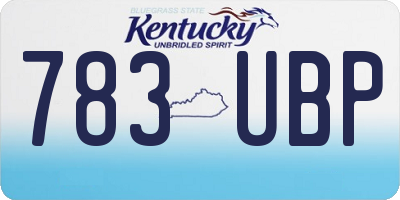 KY license plate 783UBP