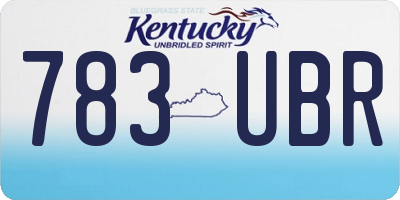 KY license plate 783UBR