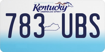 KY license plate 783UBS