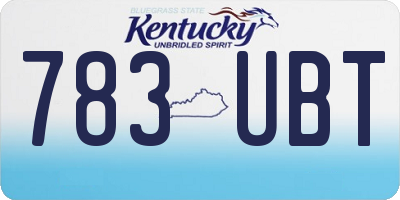 KY license plate 783UBT