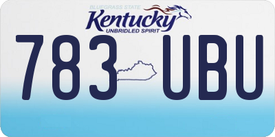 KY license plate 783UBU
