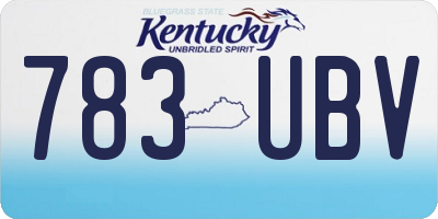 KY license plate 783UBV