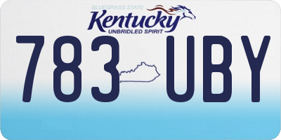 KY license plate 783UBY