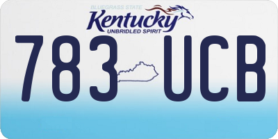 KY license plate 783UCB
