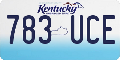 KY license plate 783UCE