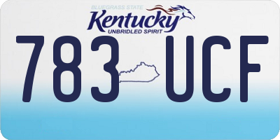 KY license plate 783UCF