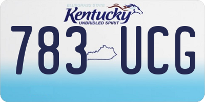 KY license plate 783UCG