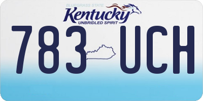 KY license plate 783UCH