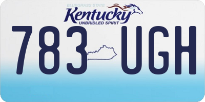 KY license plate 783UGH