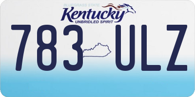 KY license plate 783ULZ