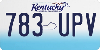 KY license plate 783UPV