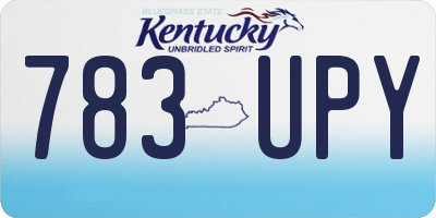 KY license plate 783UPY