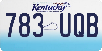 KY license plate 783UQB