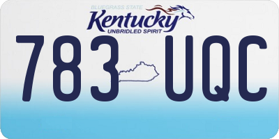 KY license plate 783UQC