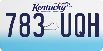 KY license plate 783UQH