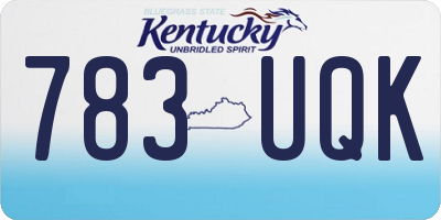KY license plate 783UQK