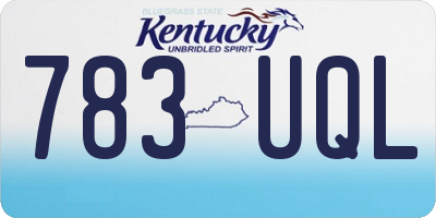 KY license plate 783UQL