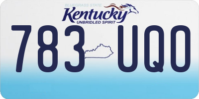 KY license plate 783UQO