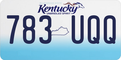 KY license plate 783UQQ