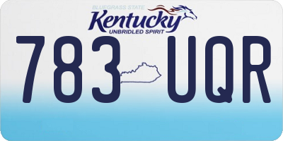 KY license plate 783UQR