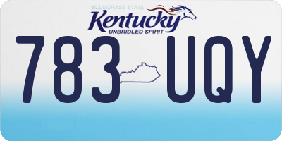 KY license plate 783UQY