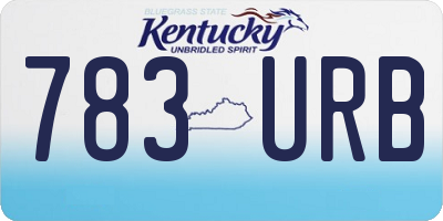 KY license plate 783URB