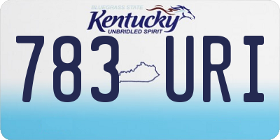 KY license plate 783URI