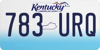 KY license plate 783URQ