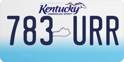 KY license plate 783URR