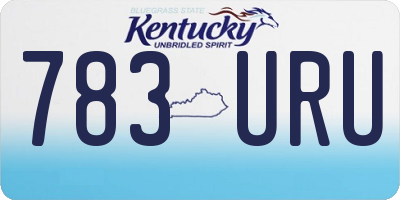 KY license plate 783URU